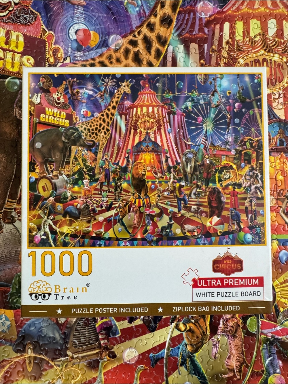 Brain Tree Wild Circus 1000-Piece Puzzle — Vibrant Multicolor Circus Scene